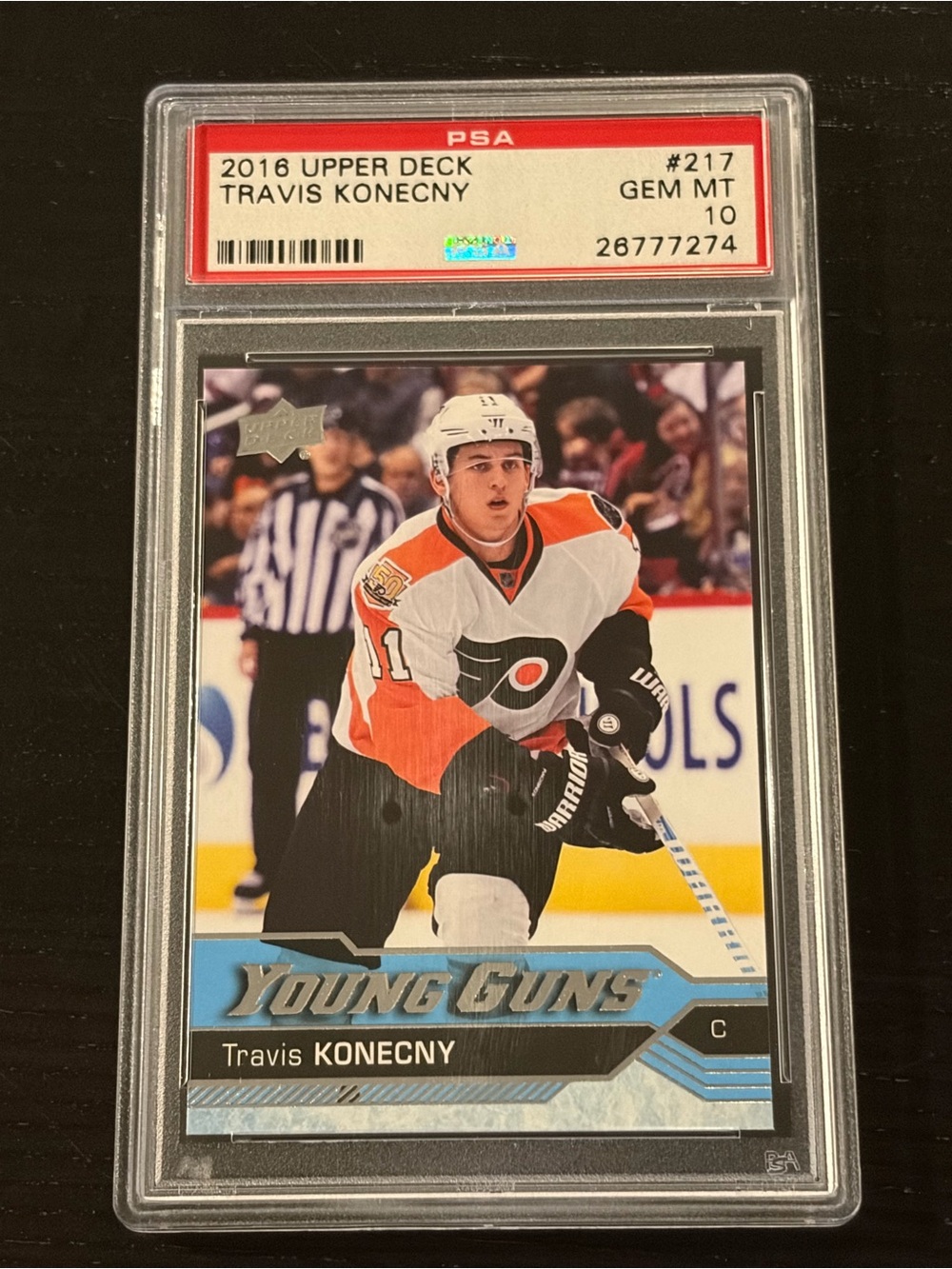 ❤️ NOW $60 ❤️ Travis Konecny 2016/17 Young Guns Rookie RC Hockey Card Graded PSA
